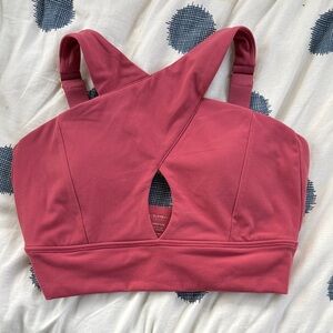 BuffBunny Rose Cross-Front Cutout Sports Bra